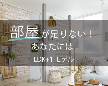 部屋が足りない！あなたにはLDK+1モデル